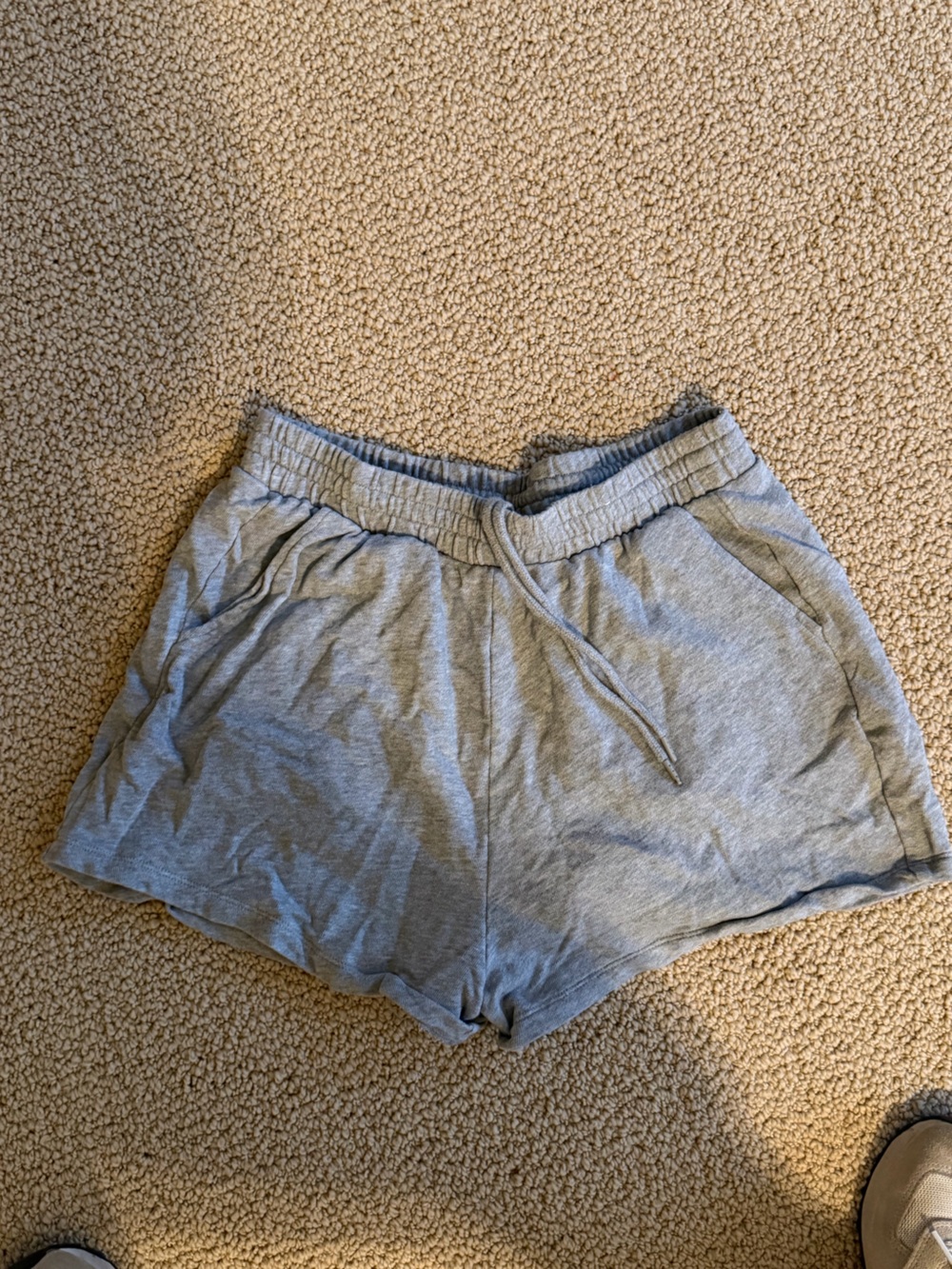 Light Gray Drawstring Lounge Shorts
